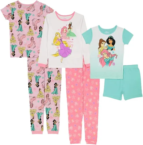 Vista 10 de Disney Conjunto de pijama unisex de algodón cómodo a juego de 6 piezas para niños, suave y lindo para niños