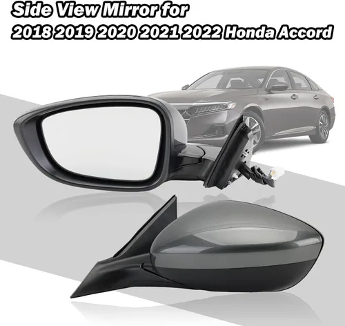 Vista 5 de Espejo lateral izquierdo del conductor compatible con Honda Accord 2018, 2019, 2020, 2021, espejos eléctricos, sin calefacción, deportivo 1.5T, Gris