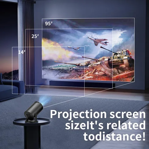 Vista 4 de Yinhing Proyector portátil de vídeo 1080P Full HD 150 ANSI 8000lm 270 ajustable con fidelidad inalámbrica para Android portátil TV Stick Smartphone