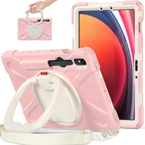 Vista 99 de 360 Rotation Case for Galaxy Tab ActivePro/Tab Active4 Pro/Active 5 Pro 10.1" Sturdy Cover Rotate Ring Stand Shoulder Carrying Strap Hand Strap