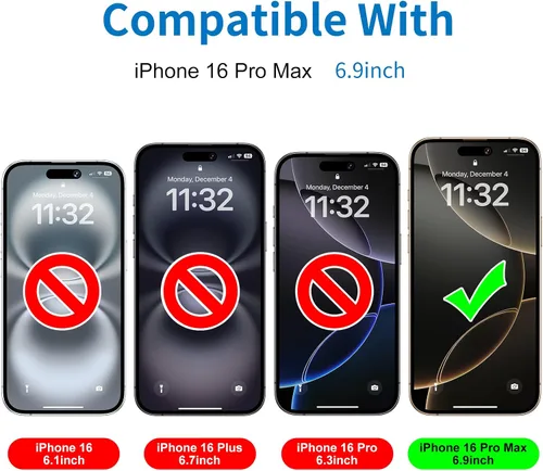 Vista 2 de Mothca Paquete de 2 protectores de pantalla de vidrio mate para iPhone 16 Pro Max [6.9 pulgadas] + 2 protectores de lente de cámara, vidrio templado