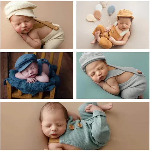 Vista 7 de Accesorios de fotografía para recién nacidos, trajes de bebé para niño recién nacido, sesión de fotos, traje de caballero