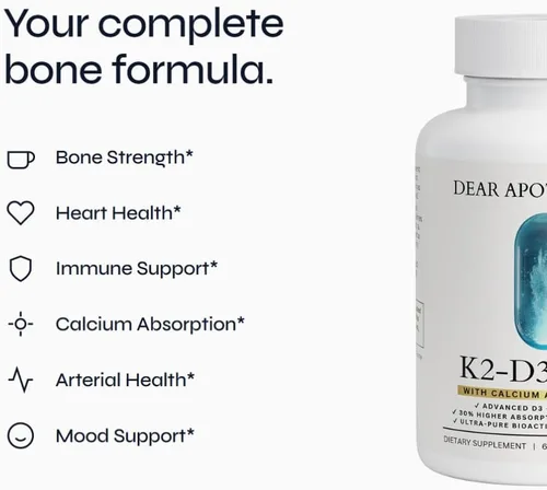 Vista 2 de Suplemento de vitamina D3 K2 de 5000 UI - D3 5000 con K2 MK7 100mcg de calcio BioPerine - Salud ósea apoyo inmunológico Bienestar cardiovascular