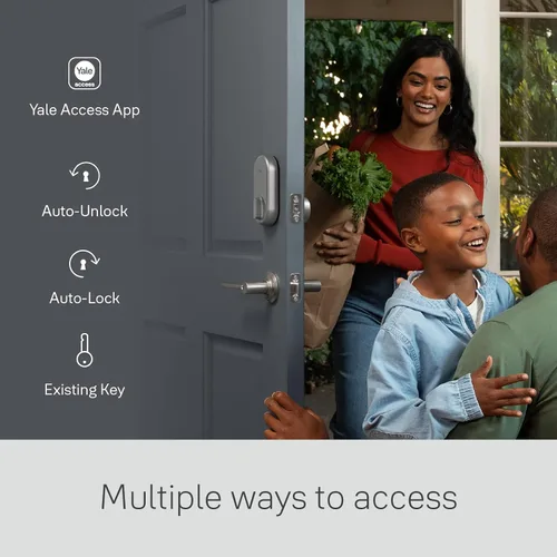 Vista 4 de Yale Approach Smart Wi-Fi Deadbolt Retrofit Smart Lock, llaves virtuales ilimitadas, control remoto de aplicaciones, entrada sin llave