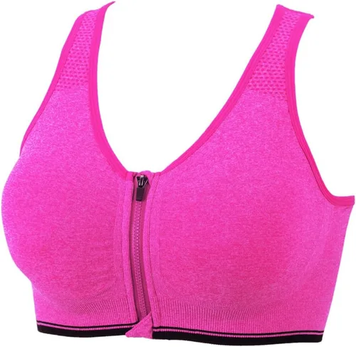 Vista 15 de Medium Support and Removable Pad Tank Top Racerback Post Surgery Sports Bras for Women Albaricoque/Negro/Gris