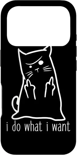 Vista 30 de I Do What I Want Rude Kitty Flipping Bird Middle Finger Gift Case for iPhone 17