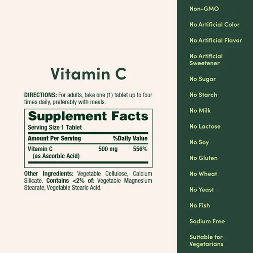 Vista 5 de Suplemento Nature's Bounty, tabletas con 0.017 oz de vitamina C pura, 1474, 1, 1