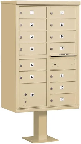 Vista 8 de Salsbury Industries 3313BLK-U 13 B Tamaño de Puertas, Unidad de Caja de Cluster Tipo IV Acceso USPS, Negro
