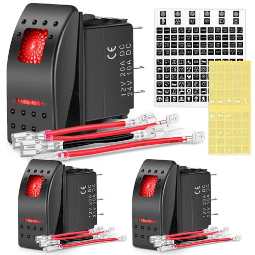 Vista 13 de Nilight Interruptor de 3 vías de encendido y apagado, control de palanca basculante, una sola carga desde dos ubicaciones separadas, interruptores