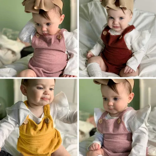 Vista 7 de Simplee kids Vestidos florales de algodón para niñas, mangas con volantes, ropa de niña de verano