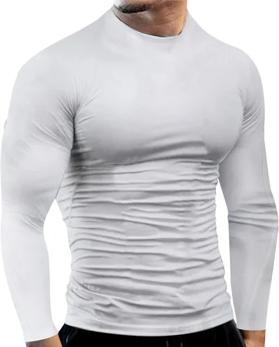 Vista 74 de Camisas de compresión atléticas de manga larga para hombre, capa base, camisa de entrenamiento atlético, camisas de compresión, camisetas deportivas