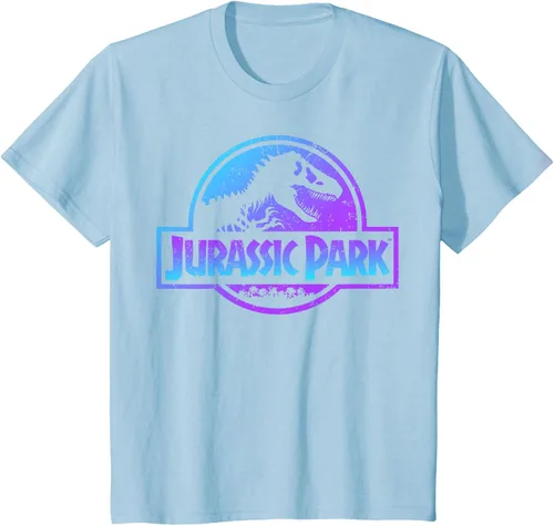 Vista 13 de Jurassic Park Camiseta de manga corta con logotipo Fossil azul y morado Negro
