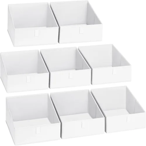 Vista 18 de DIMJ Contenedores de almacenamiento trapezoidales para ropa, 4 paquetes organizadores de armario y cestas de almacenamiento, cestas plegables