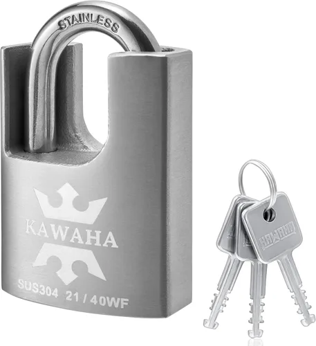 Vista 10 de 21/40-2PS Candado con Funda de Acero Inoxidable de Alta Seguridad con Llave de Acero Inoxidable para Uso en Interior y Exterior