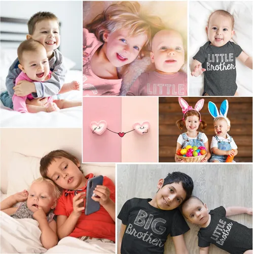 Vista 5 de Funnycokid Conjunto de camisetas a juego para hermano mayor, hermano pequeño, ropa de regalo para bebé