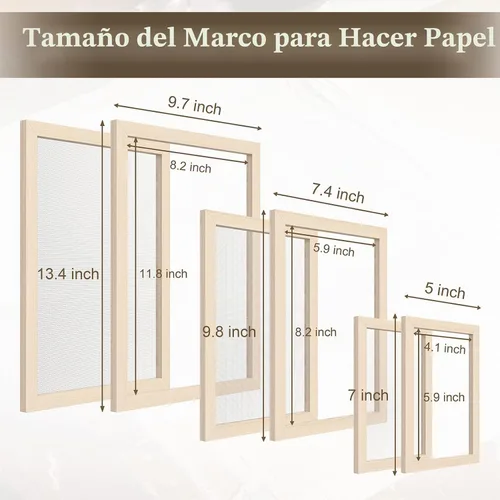 Vista 2 de Caydo Kit de marco de fabricación de papel, molde de 3 piezas y cubierta