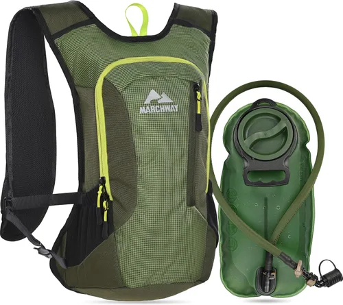 Vista 9 de MARCHWAY Mochila de hidratación ligera con correas estilo chaleco y bolsa de agua de TPU de 2.5 L, versátil y elegante paquete de múltiples