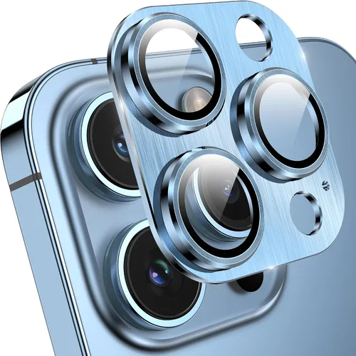 Vista 12 de YWXTW Protector de lente de cámara para iPhone 13 Pro/iPhone 13 Pro Max, [Diseño Brillante de 4.ª Generación Nuevo] Protector de pantalla de lente