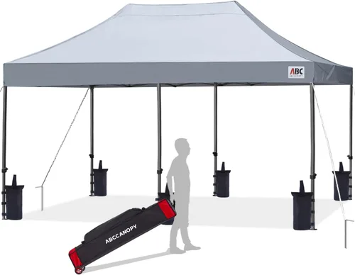 Vista 16 de ABCCANOPY Toldo Desplegable – Carpa/Toldo Portátil para Patio Exterior de 8 x 8 Pies, Resistente para Patio Trasero y Terraza con 4 Sacos de Arena