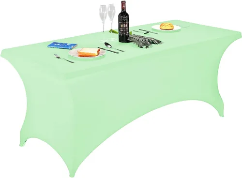 Vista 119 de FORLIFE - Funda de mesa de elastano, mantel ajustado de 4 pies para mesas rectangulares, funda elástica para patio, universal para bodas, banquetes