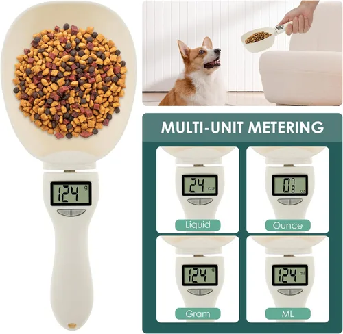 Vista 4 de Cuchara medidora digital, cuchara medidora electrónica 4 en 1 con pantalla LED y mango extraíble, báscula de alimentos para hornear, báscula