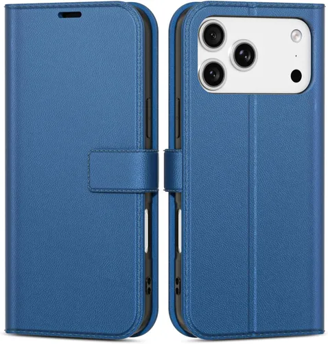 Vista 10 de oakxco Funda tipo cartera para iPhone SE 2022/2020/8/7 con soporte para tarjeta de crédito, funda magnética RFID delgada tipo libro con tapa