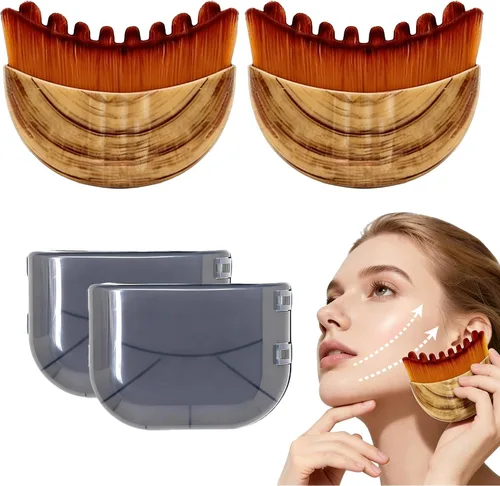 Vista 12 de Cepillo facial de drenaje linfático, masajeador Gua Sha desmontable Nuevo-2 piezas