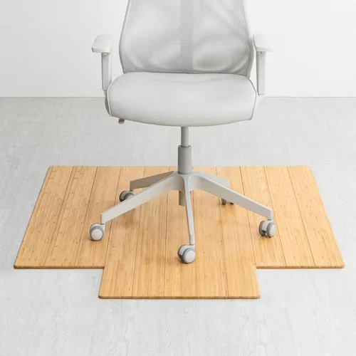 Vista 18 de Anji Mountain Alfombrilla de bambú para silla de oficina de 48" x 43" para Cerezo oscuro