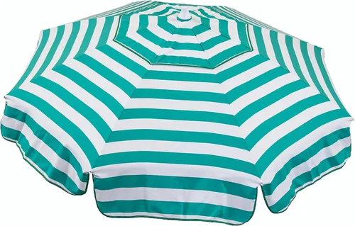 Vista 11 de Heininger DestinationGear 6' Acrylic Striped Pole Umbrella negro y blanco
