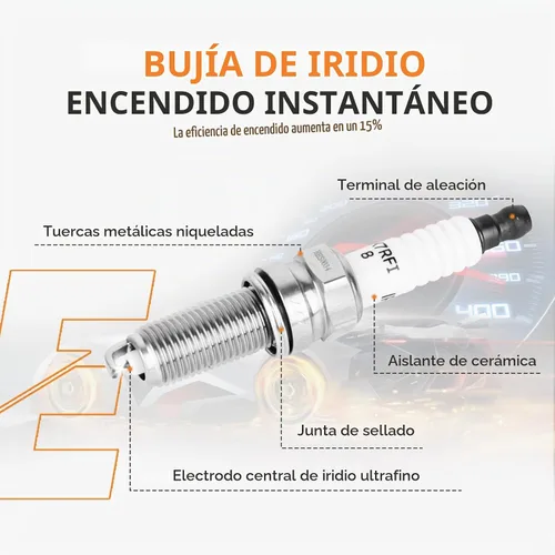Vista 5 de Paquete de bobinas de encendido UF602 Iridium Spark Plug Set Fit para Honda