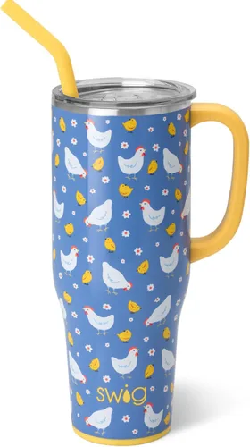 Vista 29 de Swig Life - Taza Mega de 40 onzas, Taza de 40 oz con asa, apta para vasos, apta para lavavajillas, taza aislada extra grande, acero inoxidable