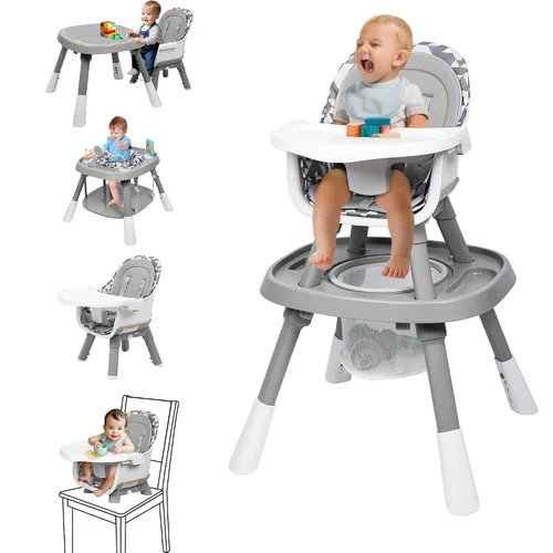 Vista 10 de Xilingol Silla alta convertible 15 en 1, silla alta 2 en 1 para bebé y centro de actividades con juguetes, asiento elevador, mesa de bloques de Negro