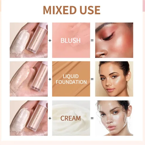 Vista 8 de MEICOLY Resaltador líquido, luminizador líquido de larga duración, iluminador facial suave impermeable, brillo natural sedoso, iluminadores