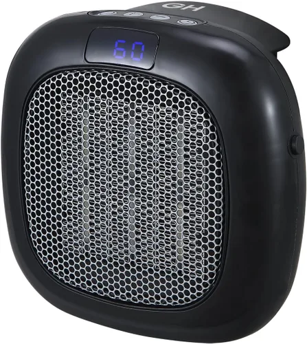 Vista 9 de Good Housekeeping - Calentador de pared mini para interiores con termostato y control remoto, 750 W, negro