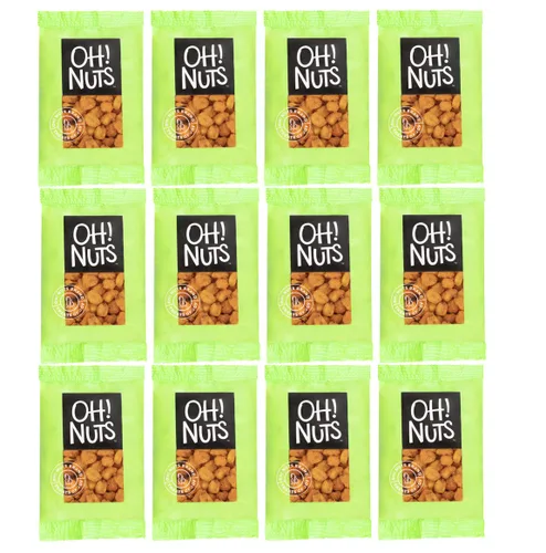 Vista 10 de Oh! Nuts Bocadillos individuales de nueces saladas tostadas de almendras para llevar, 12 prácticos bocadillos de nueces para la escuela, variedad