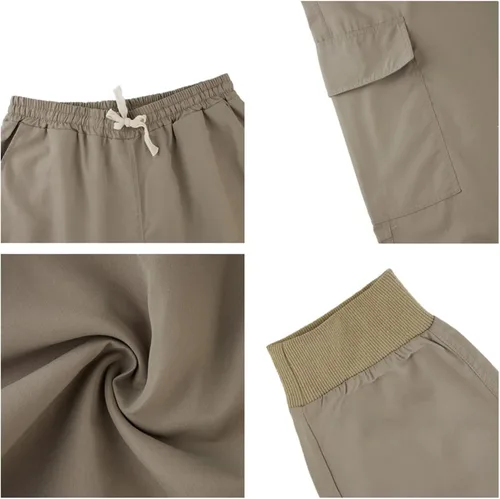 Vista 3 de Pantalones deportivos de moda para hombre, pantalones de senderismo con cordón, pantalones deportivos largos para entrenamiento de gimnasio