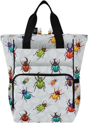 Vista 16 de Emelivor Bolsa de pañales con diseño de panal de abejas, con bolsillos aislados, bolsa organizadora de pañales para niños y niñas, unisex