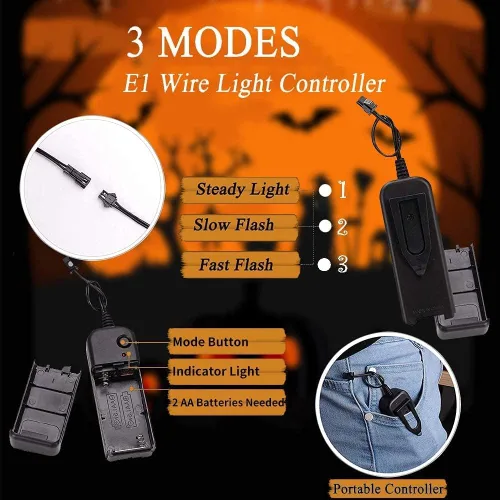 Vista 4 de Máscara de purga de Halloween máscara con luz LED máscara de miedo para cosplay máscara de disfraz LED para niños niñas adultos con alambre EL