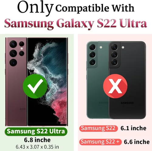 Vista 2 de Funda para Samsung Galaxy S22 Ultra con protector de pantalla: [grado militar de 20 pies a prueba de caídas] anillo a prueba de golpes para Samsung