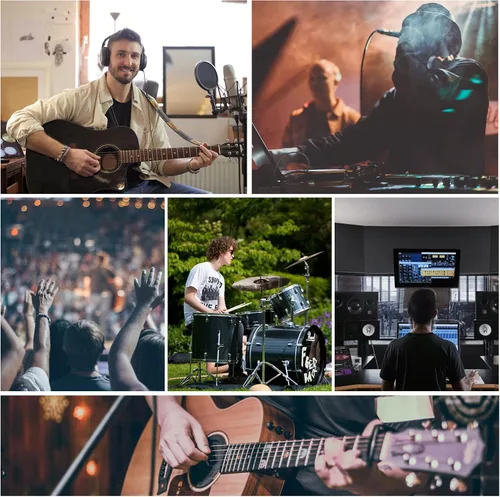 Vista 4 de Mezclador estéreo de línea de 4 canales de ruido ultra bajo 4 entradas 1 salida DC 5V mini mezclador de audio portátil micrófono guitarra bajo