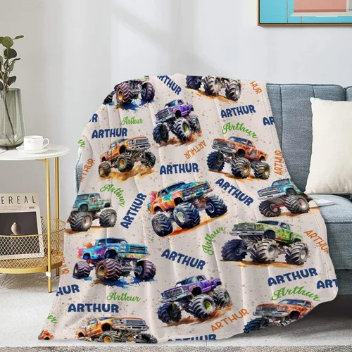 Vista 74 de Manta de bebé con texto en inglés «Just A Boy Who Loves Trucks» para niños y niñas, manta súper suave para envolver al recién nacido, acogedora