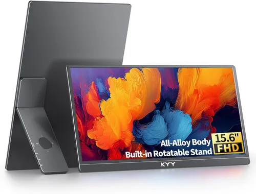 Vista 9 de KYY Monitor portátil 15.6 '' Extensor de pantalla para portátil con soporte Negro
