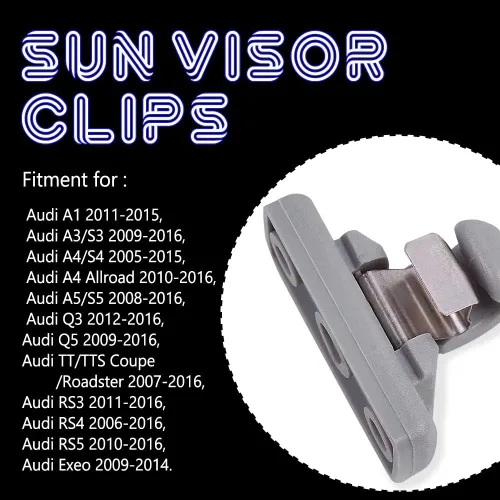 Vista 3 de HAOBO 2 clips interiores para visera solar, soporte de clip para visera interior gris, accesorios interiores de automóvil, gancho compatible