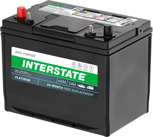 Vista 5 de Baterías interestatales Marine/RV Batería 12V 70Ah 750CCA Grupo 24 AGM