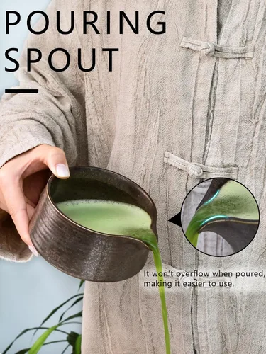 Vista 7 de Artcome Juego de herramientas Matcha: kit completo con cuenco de matcha con boquilla, batidor de bambú, cuchara de té, soporte para batidoras