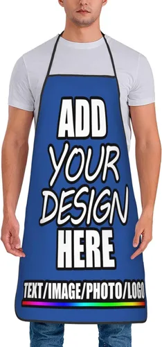 Vista 37 de Delantal personalizado personalizado para añadir nombre, foto, texto, logotipo, cocina ajustable para cocinero para hombres y mujeres