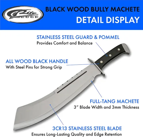 Vista 2 de SZCO Supplies Machete de madera negra de 18.25" (926948-BK)