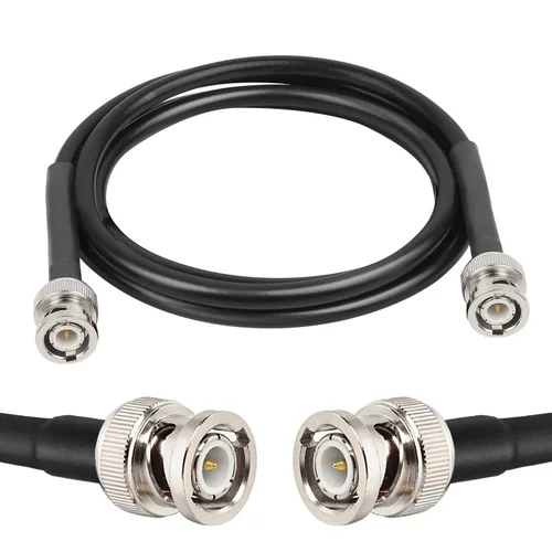 Vista 12 de MOOKEERF RG8X - Cable coaxial BNC macho a BNC macho de 1 pie, 2 piezas, 50 ohmios, pérdida ultra baja para antena, radio RF, módem, osciloscopio