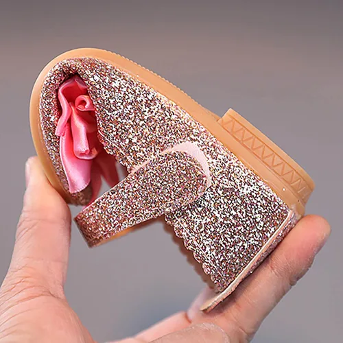 Vista 7 de Zapatos de dama de honor con purpurina para bailarina zapatos de vestir para niñas recién nacidas zapatos de vestir para niñas pequeñas