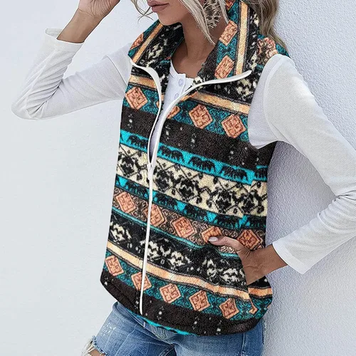 Vista 6 de SNKSDGM Chaleco largo acolchado para mujer, con cierre completo, sin mangas, chaqueta de plumón de forro polar cálido con bolsillos, Rojo